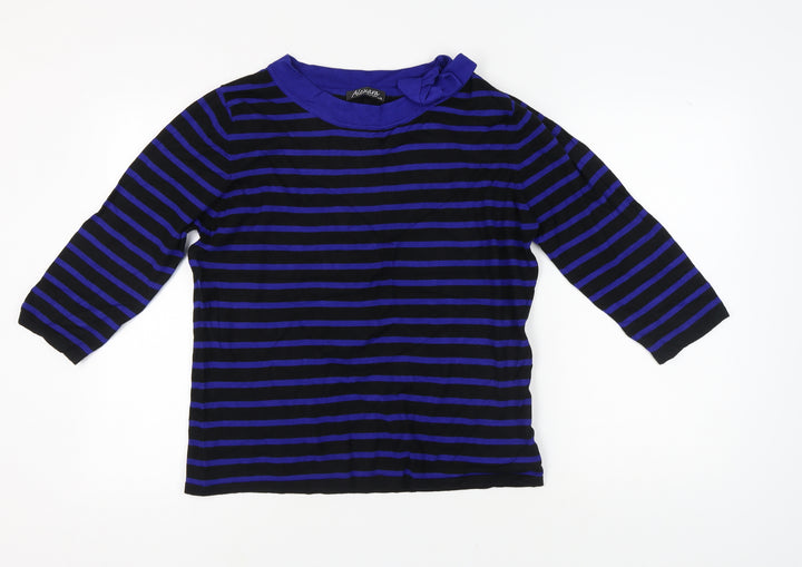 Alexara Women's Black/Blue Striped Jumper L