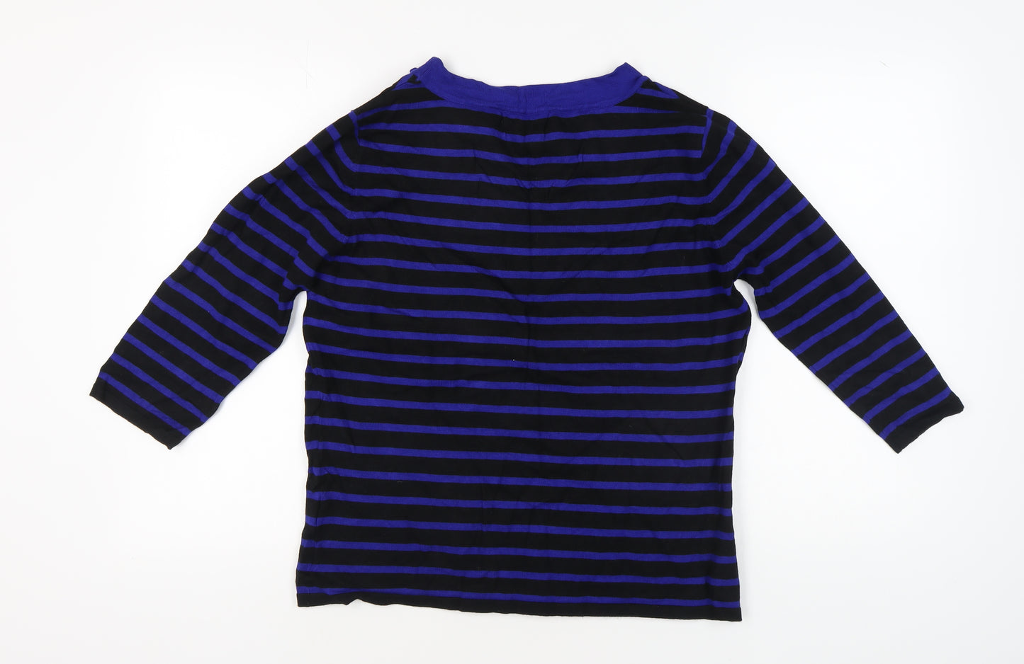 Alexara Women's Black/Blue Striped Jumper L