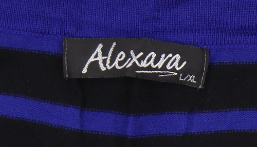 Alexara Women's Black/Blue Striped Jumper L
