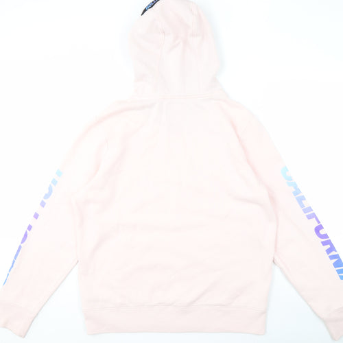 Hollister Men's Pink Graphic Pullover Hoodie L