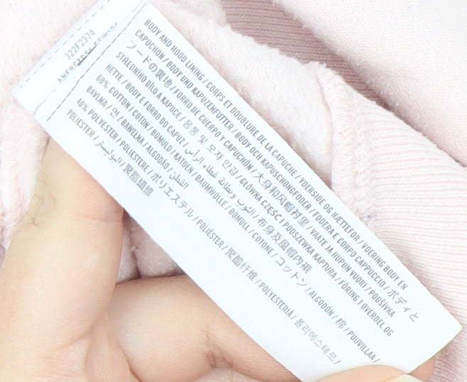 Hollister Men's Pink Graphic Pullover Hoodie L