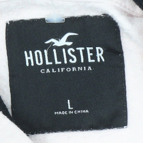 Hollister Men's Pink Graphic Pullover Hoodie L