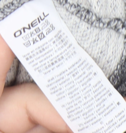 O'Neill Women's Grey Striped Full Zip Hoodie, Size 12