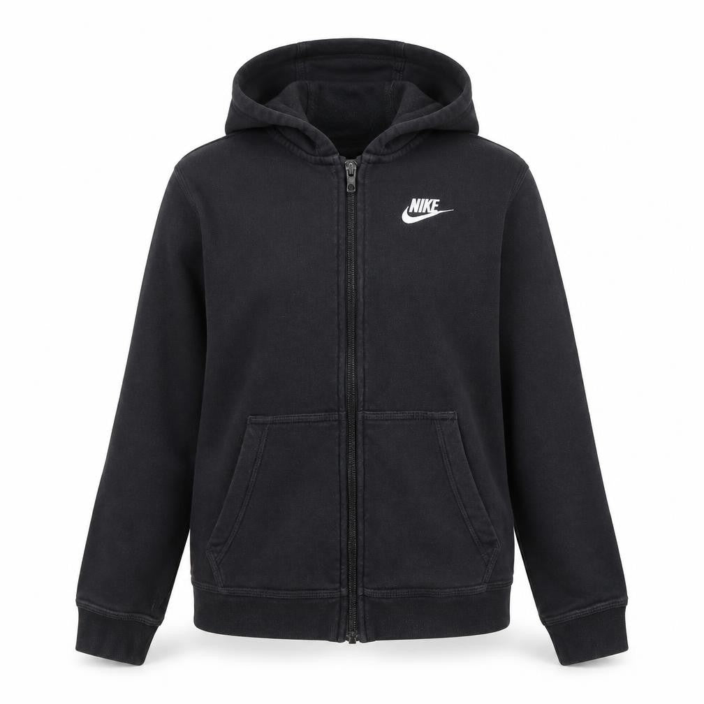 Front view of Nike Teens Black Full Zip Hoodie M