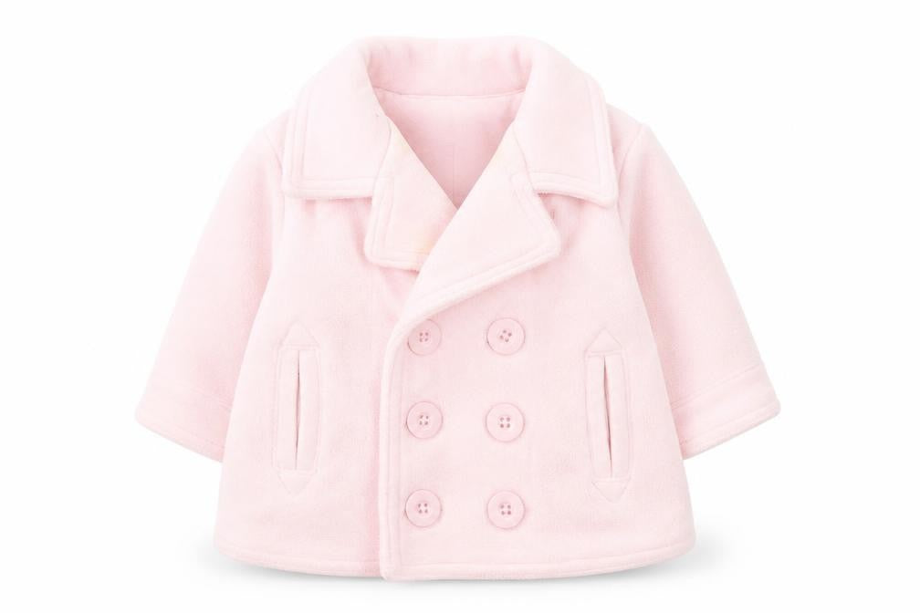 Front view of Gap Pink unisex baby pea coat 0-3 months
