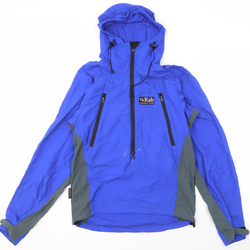 Men's Blue Rab Jacket S with Hood and Pockets