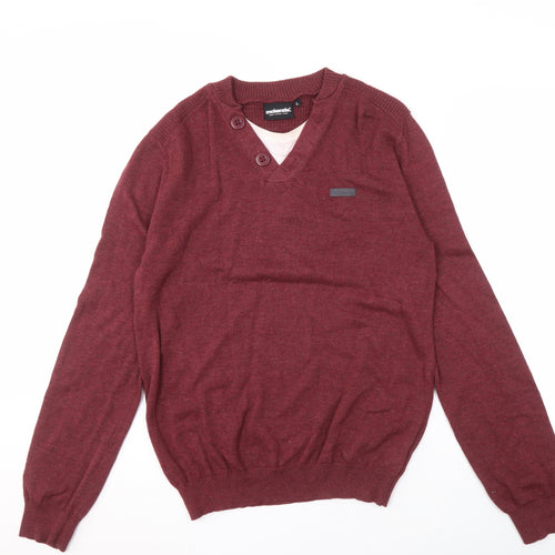 McKenzie Red V-Neck Pullover Jumper Men L