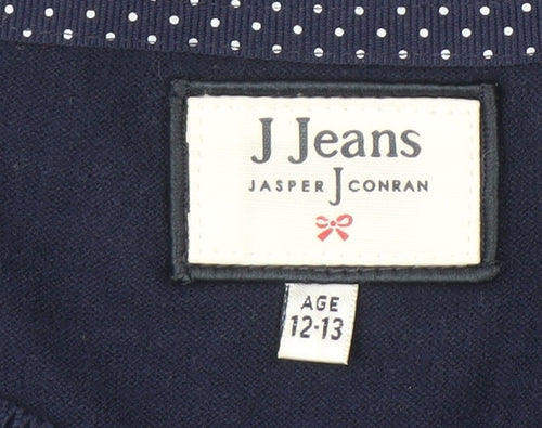 Jasper Conran Girls Navy Cardigan 12-13 Years Cotton