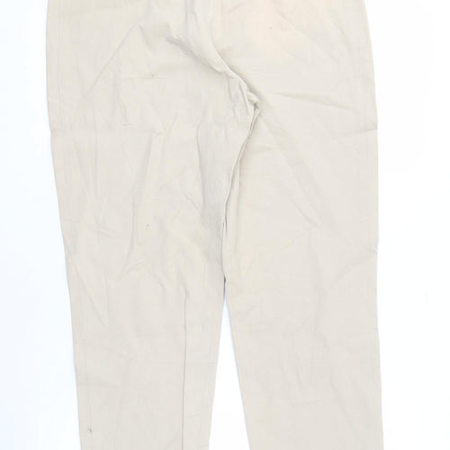 DKNY Beige Women's Trousers, Size 14, Cotton Blend