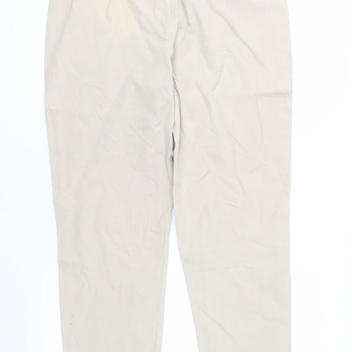 DKNY Beige Women's Trousers, Size 14, Cotton Blend