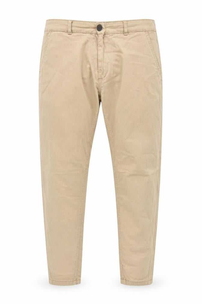 Front view of Kangol women’s beige chino trousers, size UK 10, regular