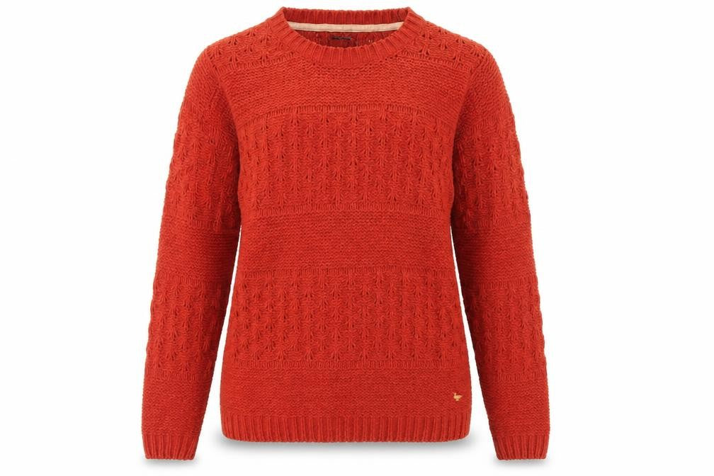 Front view of Country Rose Women's Red Knit jumper, size S