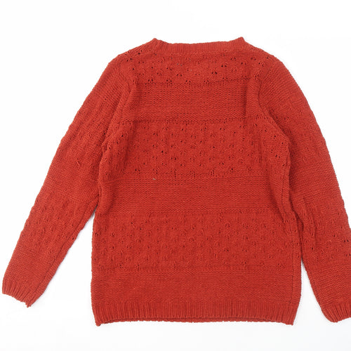Country Rose Women's Red Knit Pullover Jumper Size S
