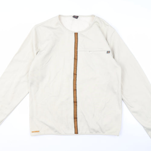 New Balance Men's Beige Sweatshirt S Zip Accent