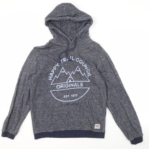 Jack & Jones Men's Blue Pullover Hoodie, Size S, Logo Style