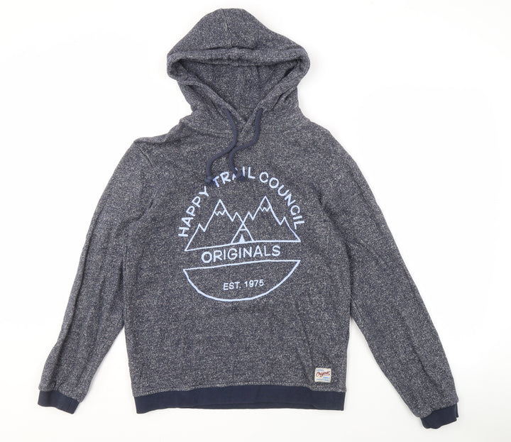 Jack & Jones Men's Blue Pullover Hoodie, Size S, Logo Style