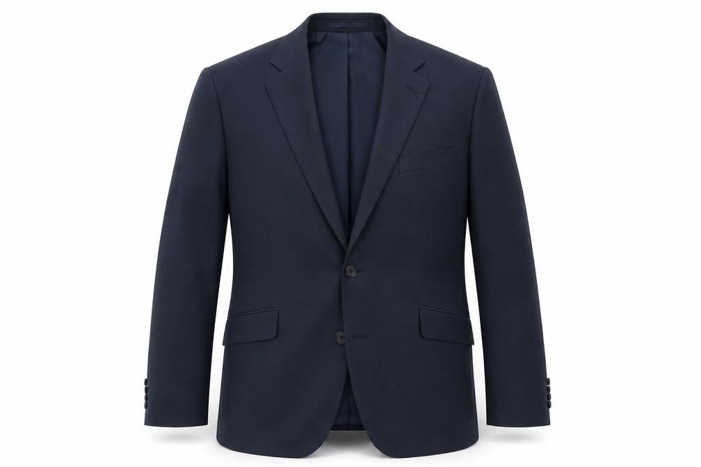 Front view of Dehavilland Men's Blue Blazer, 40S, Formal Attire