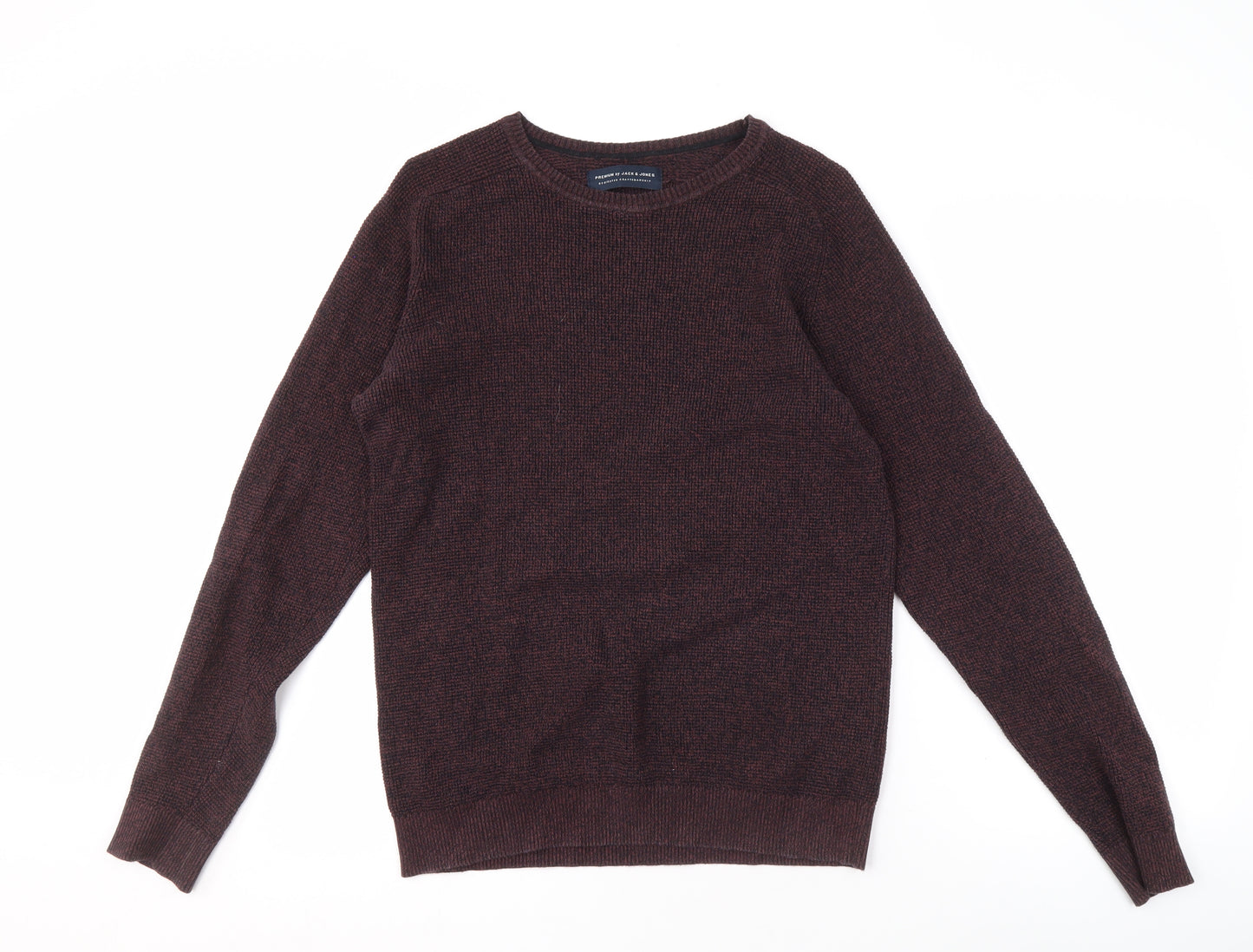 Jack & Jones Men's Brown Pullover Jumper M Wool Crew Neck