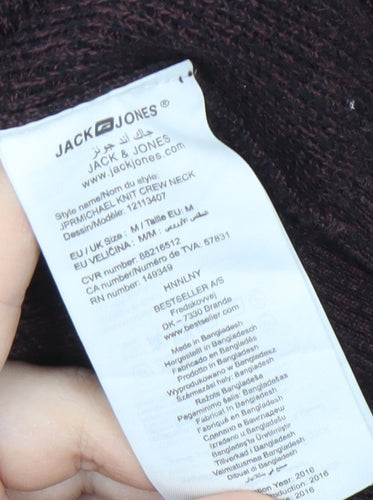 Jack & Jones Men's Brown Pullover Jumper M Wool Crew Neck