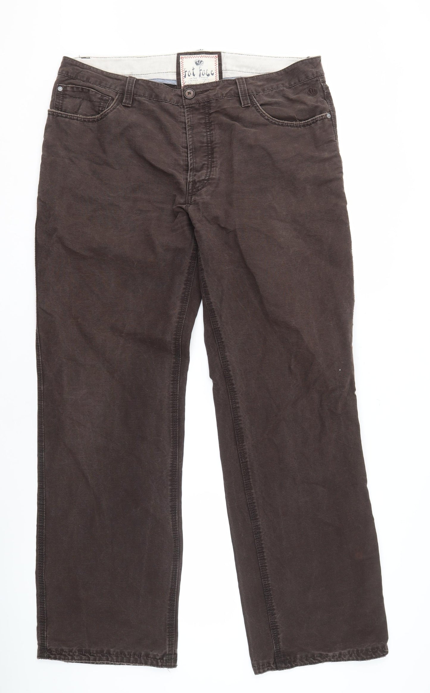Fat Face Men's Brown Corduroy Straight Jeans 38