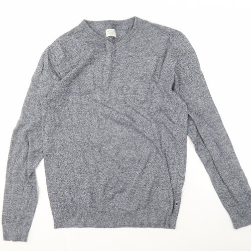 Jack & Jones Men's Grey Cotton Jumper Size M
