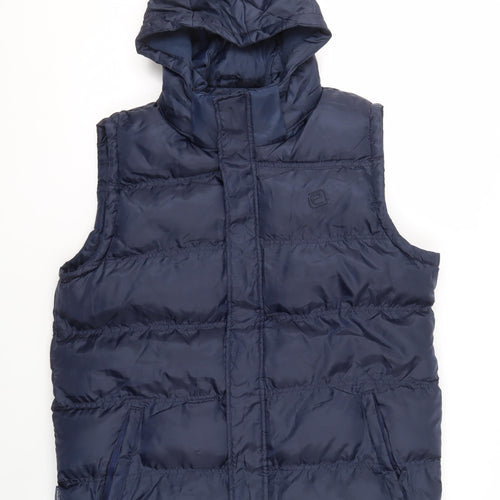 Mountain Essentials Men's Blue Hooded Puffer Jacket L