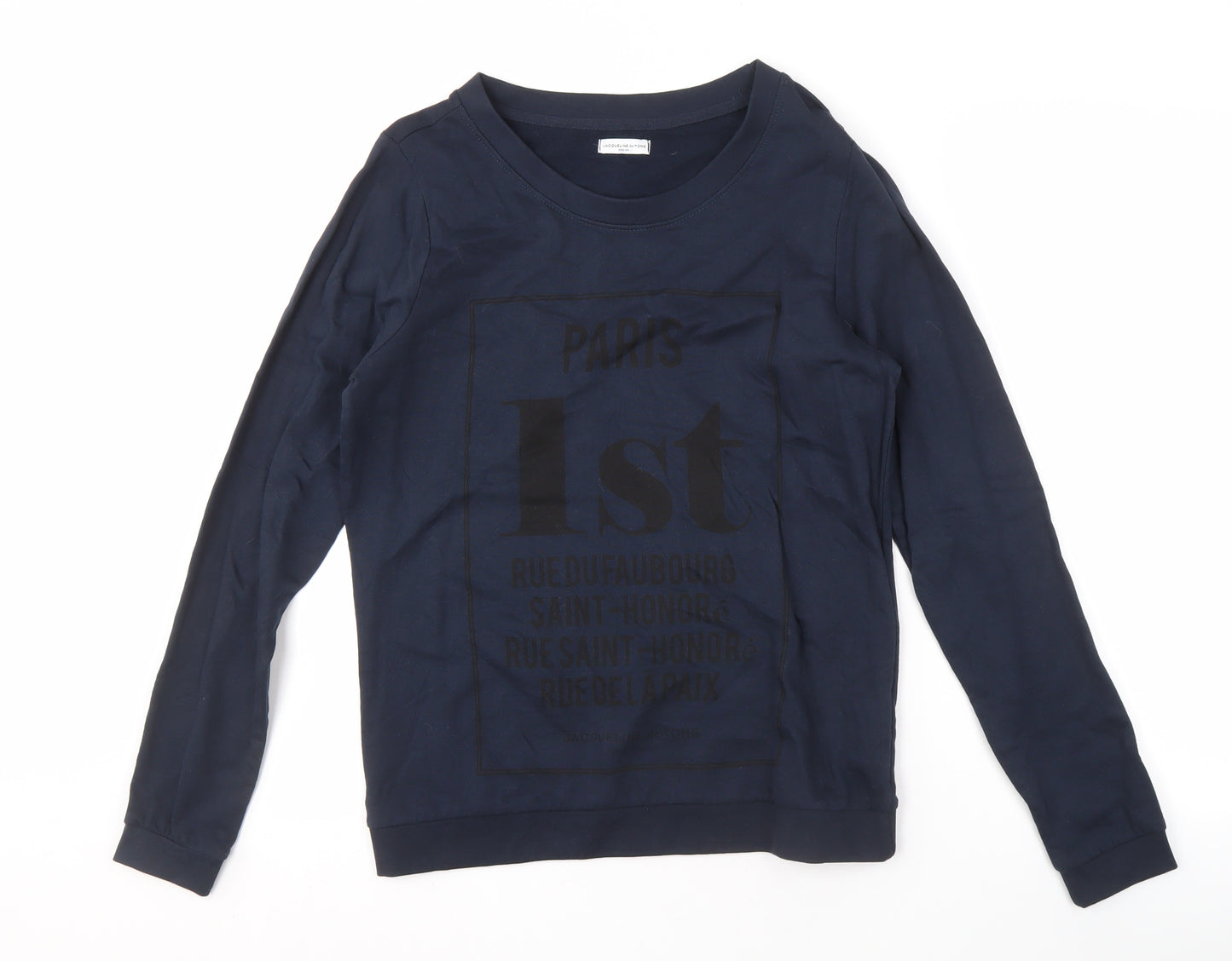 Jacqueline de Yong Blue Graphic Sweatshirt M Unisex