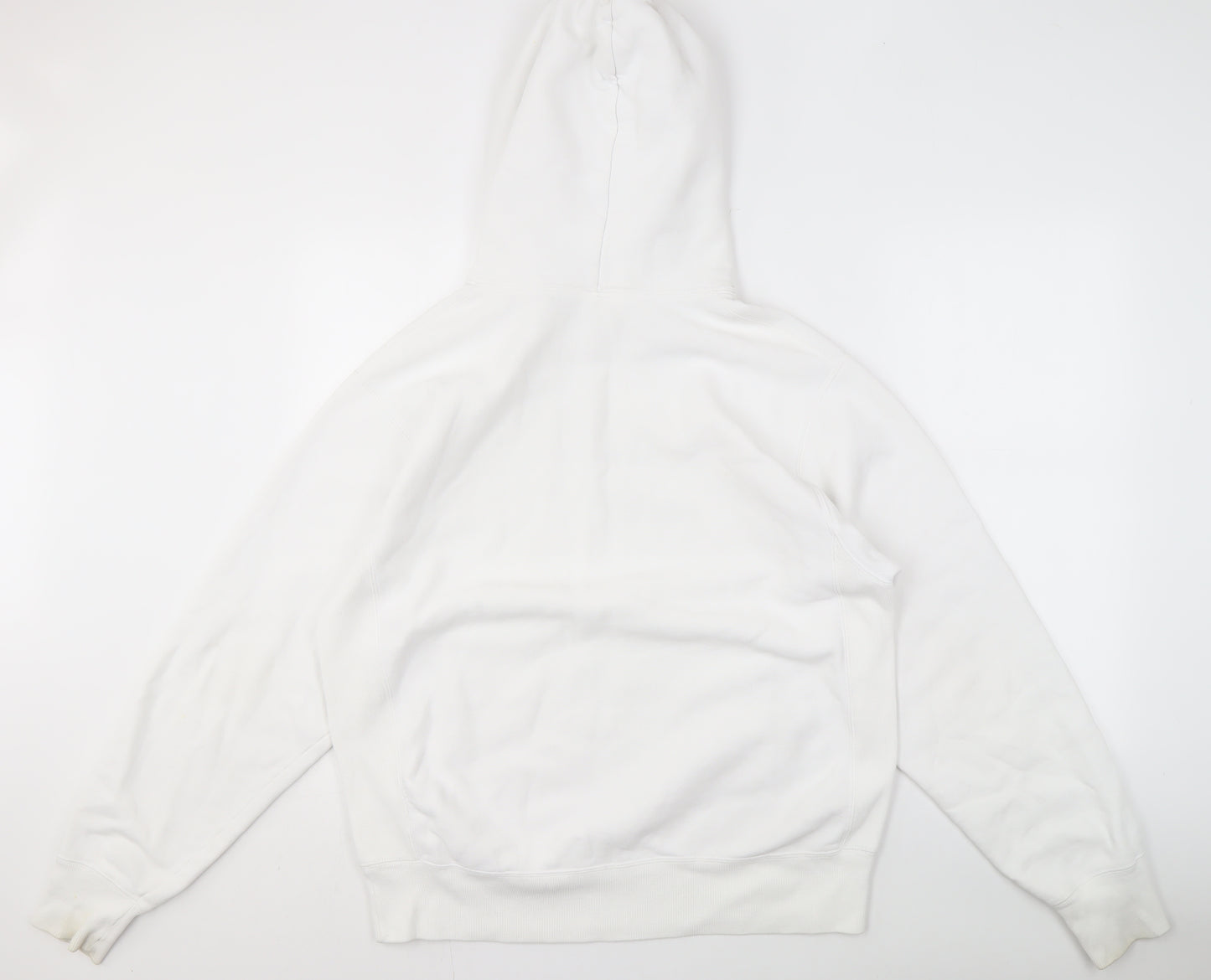 Champion Men's White Hoodie - Medium, Pullover, Logo