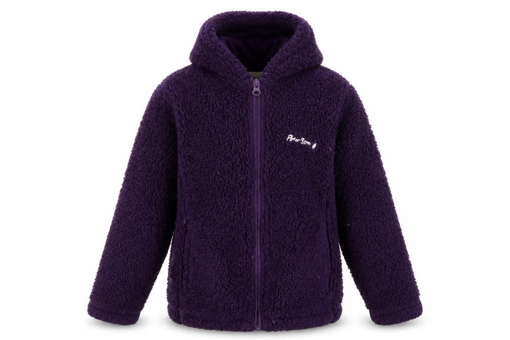 Front view of Peter Storm girls’ purple fleece jacket, size 5-6, years