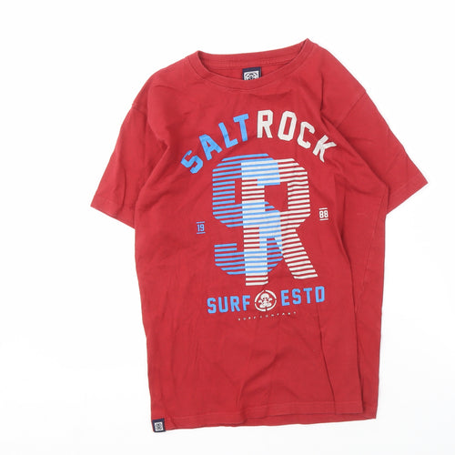 Saltrock Boys Red Graphic T-Shirt 9-10 Years Crew Neck