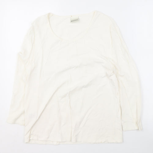 Eastex Ivory Round Neck Long Sleeve Top for Women