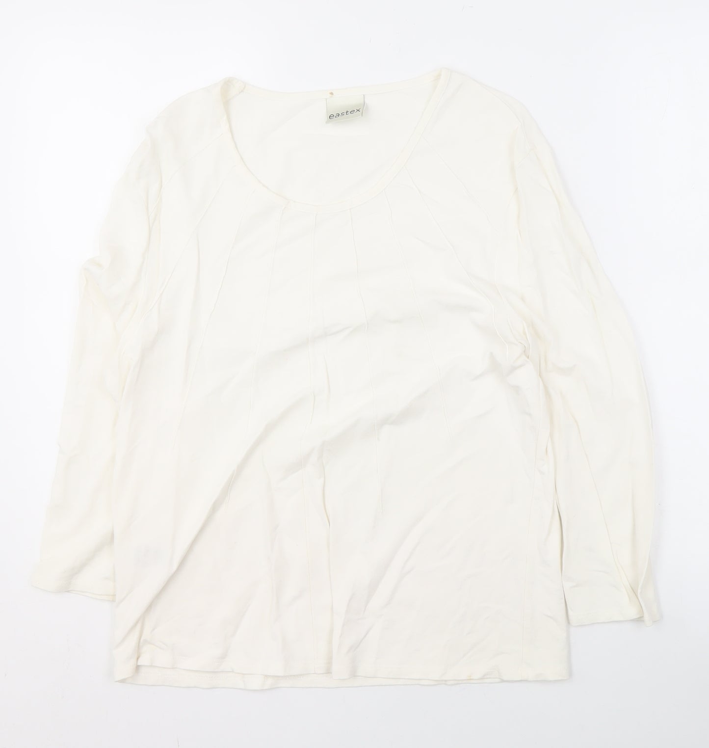 Eastex Ivory Round Neck Long Sleeve Top for Women