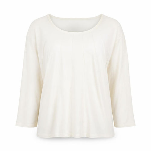 Eastex Ivory Round Neck Long Sleeve Top for Women