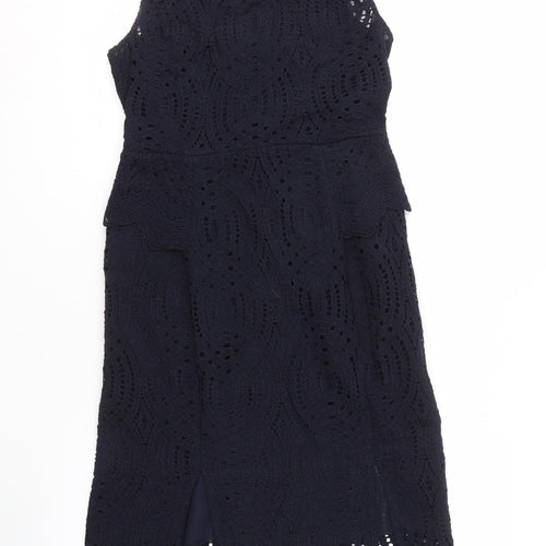 Whistles Women's Black A-Line Lace Dress Size 10