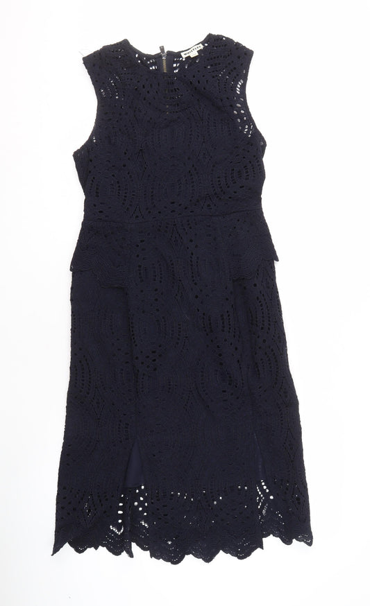 Whistles Women's Black A-Line Lace Dress Size 10