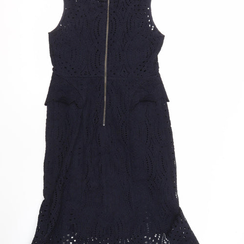 Whistles Women's Black A-Line Lace Dress Size 10