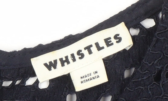Whistles Women's Black A-Line Lace Dress Size 10