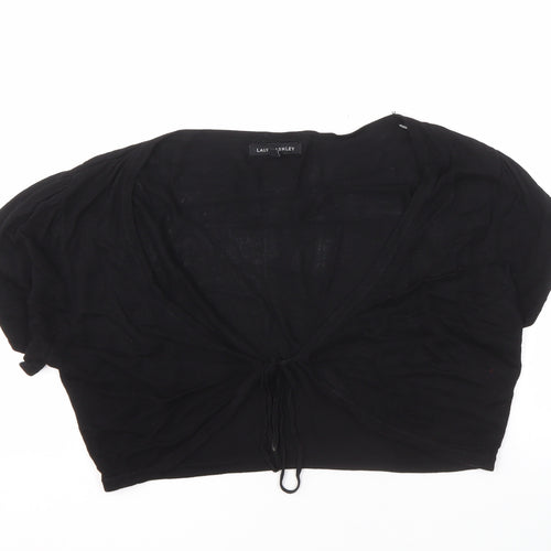 Laura Ashley Women's Black Shrug, Size 16, V-Neck
