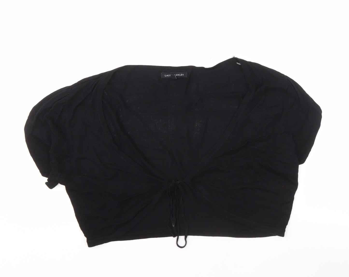 Laura Ashley Women's Black Shrug, Size 16, V-Neck