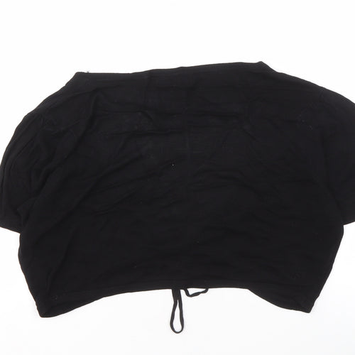 Laura Ashley Women's Black Shrug, Size 16, V-Neck