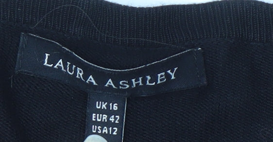 Laura Ashley Women's Black Shrug, Size 16, V-Neck