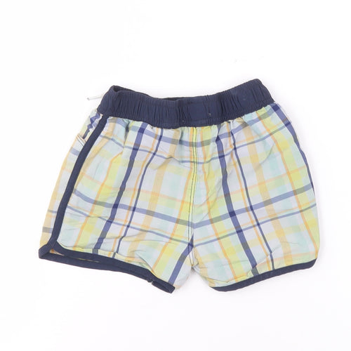 BOSS Boys Multicoloured Plaid Shorts 12M Elastic Waist