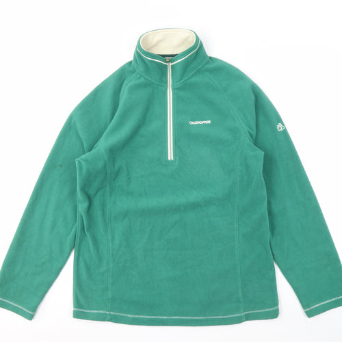 Craghoppers Unisex Green Sweatshirt M, Logo, High Neck, Lightweight