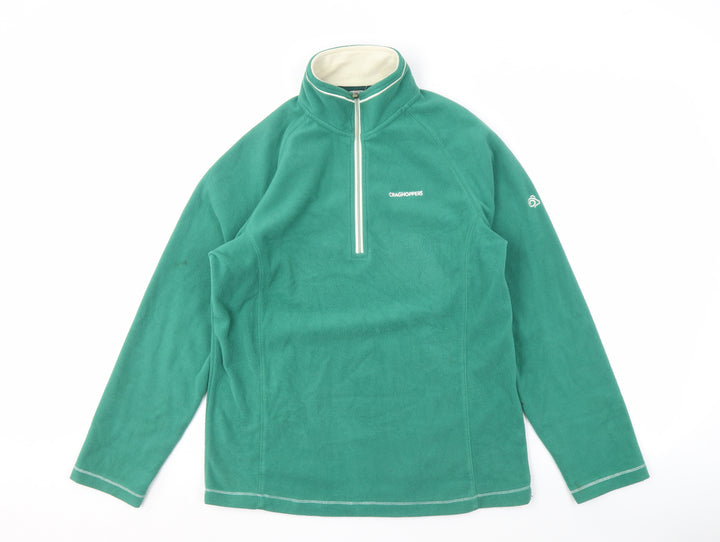 Craghoppers Unisex Green Sweatshirt M, Logo, High Neck, Lightweight