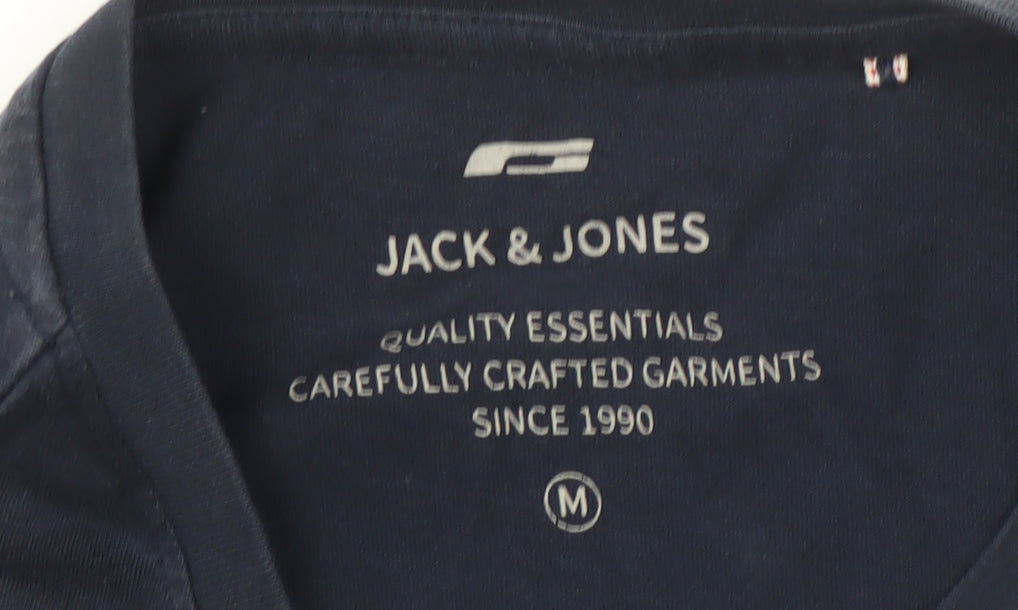 Jack & Jones Men's Blue Crew Neck T-Shirt, Size M
