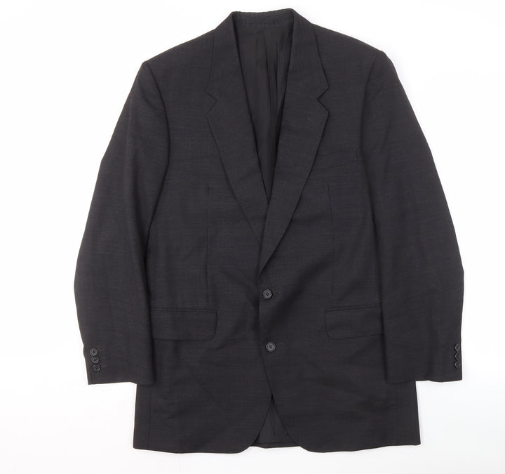 Crombie Men's Grey Wool Blazer Size 40L Formal Look