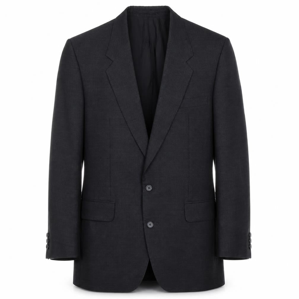 Front view of Crombie Men's Grey Wool Blazer, size 40L, Formal Look