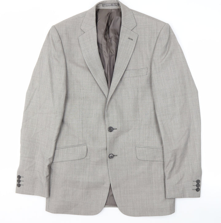Jeff Banks Men's Grey Long Blazer Size 38 Formal Jacket