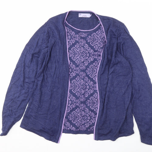 Honor Millburn Women's Blue Geometric Cardigan L