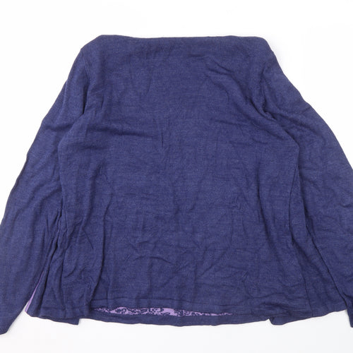 Honor Millburn Women's Blue Geometric Cardigan L